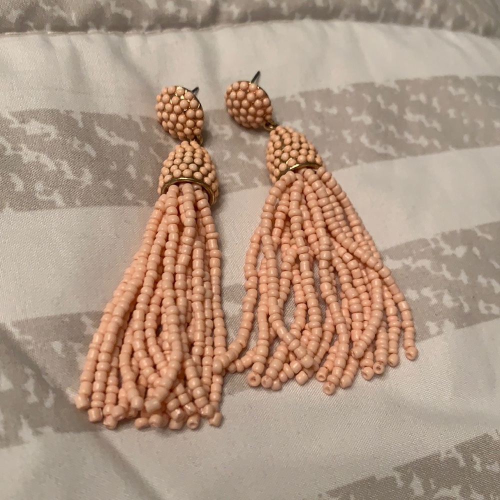 Blush beaded tassel earrings from Baublebar